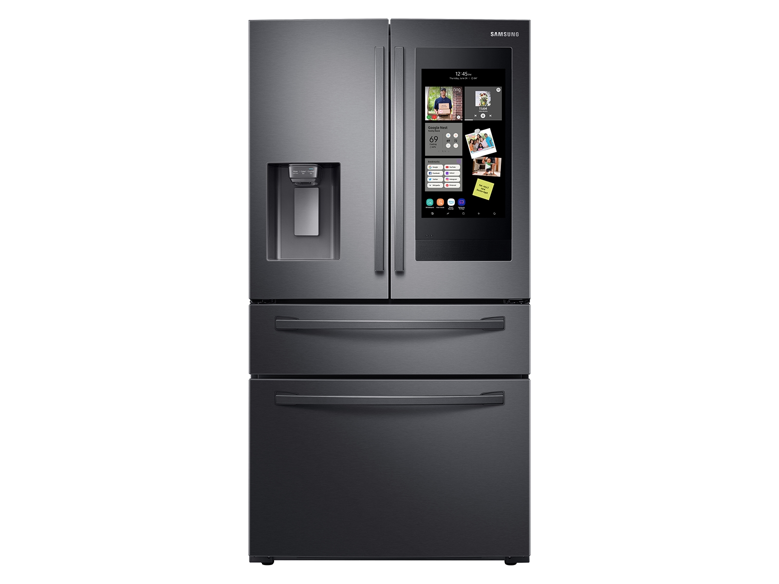 Photos - Fridge Samsung 28 cu. ft. 4-Door French Door Refrigerator with 21.5" Touch Screen 