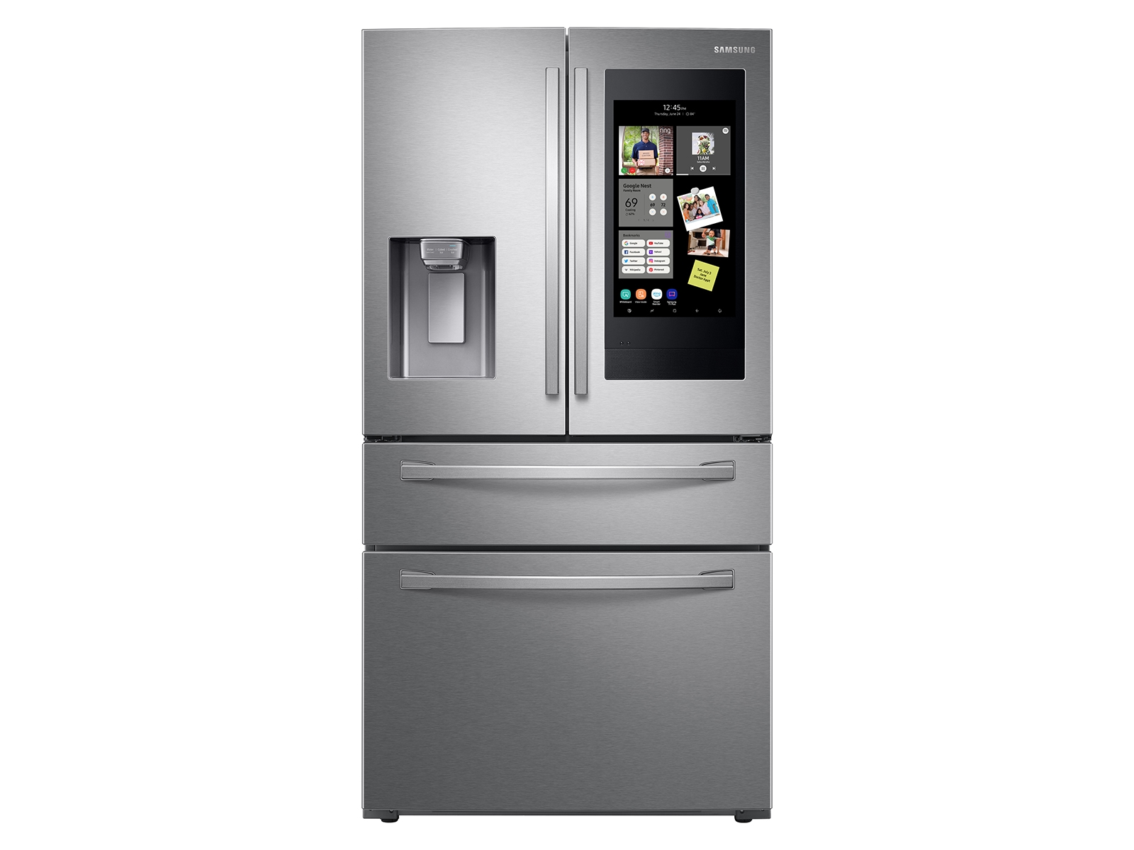 Photos - Fridge Samsung 28 cu. ft. 4-Door French Door Refrigerator with 21.5" Touch Screen 
