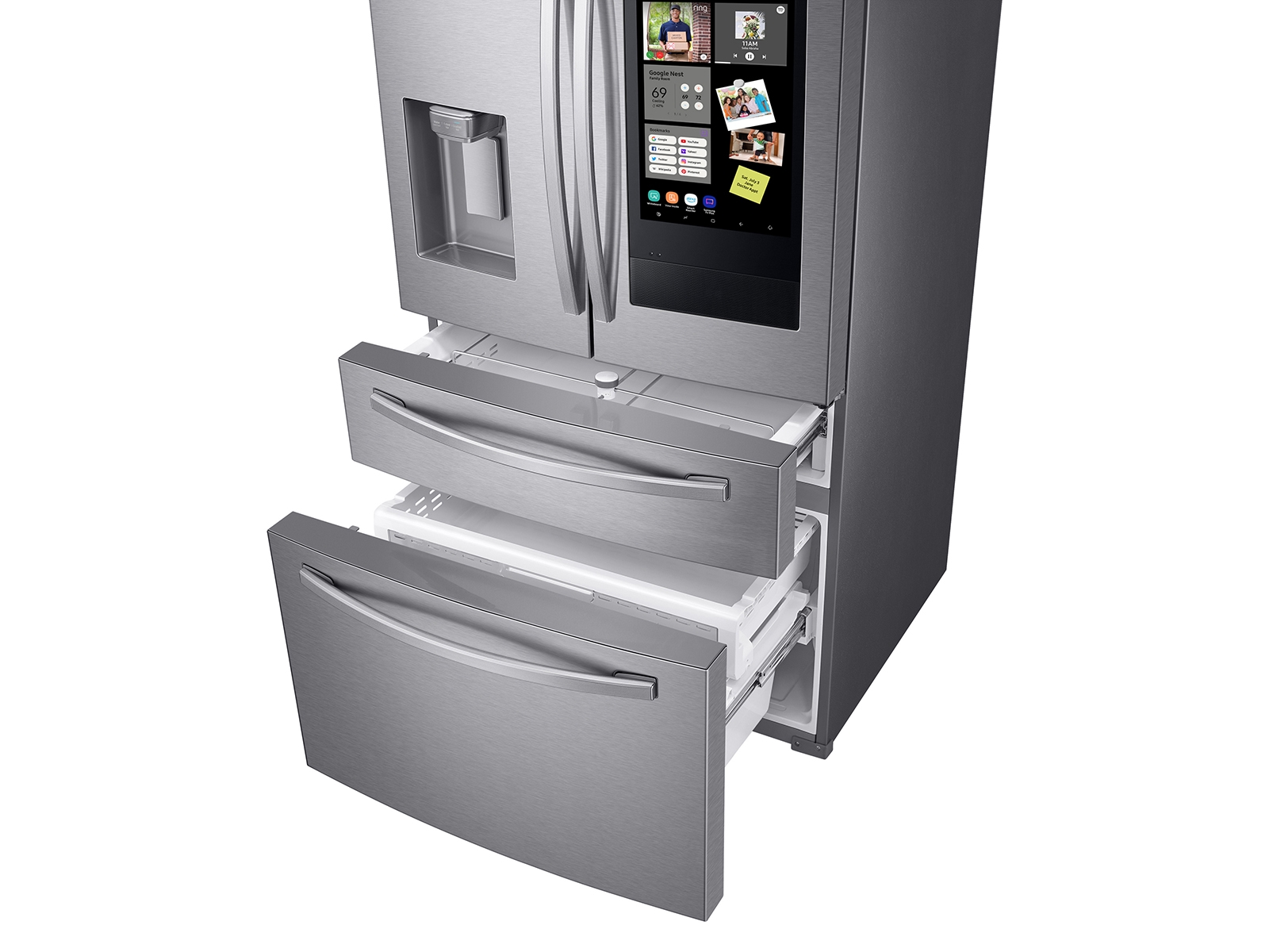 Thumbnail image of 28 cu. ft. 4-Door French Door Refrigerator with 21.5&rdquo; Touch Screen Family Hub&trade; in Stainless Steel