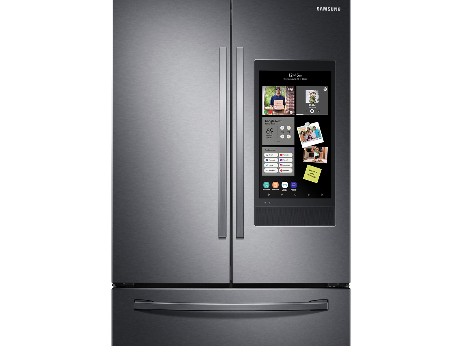 Thumbnail image of 28 cu. ft. 3-Door French Door Refrigerator with Family Hub™ in Black Stainless Steel