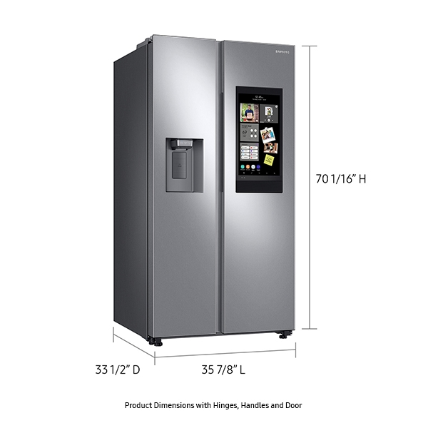 Samsung 26.7 Cu. ft. Large Capacity Side-By-Side Refrigerator with Touch Screen Family Hub - Stainless Steel