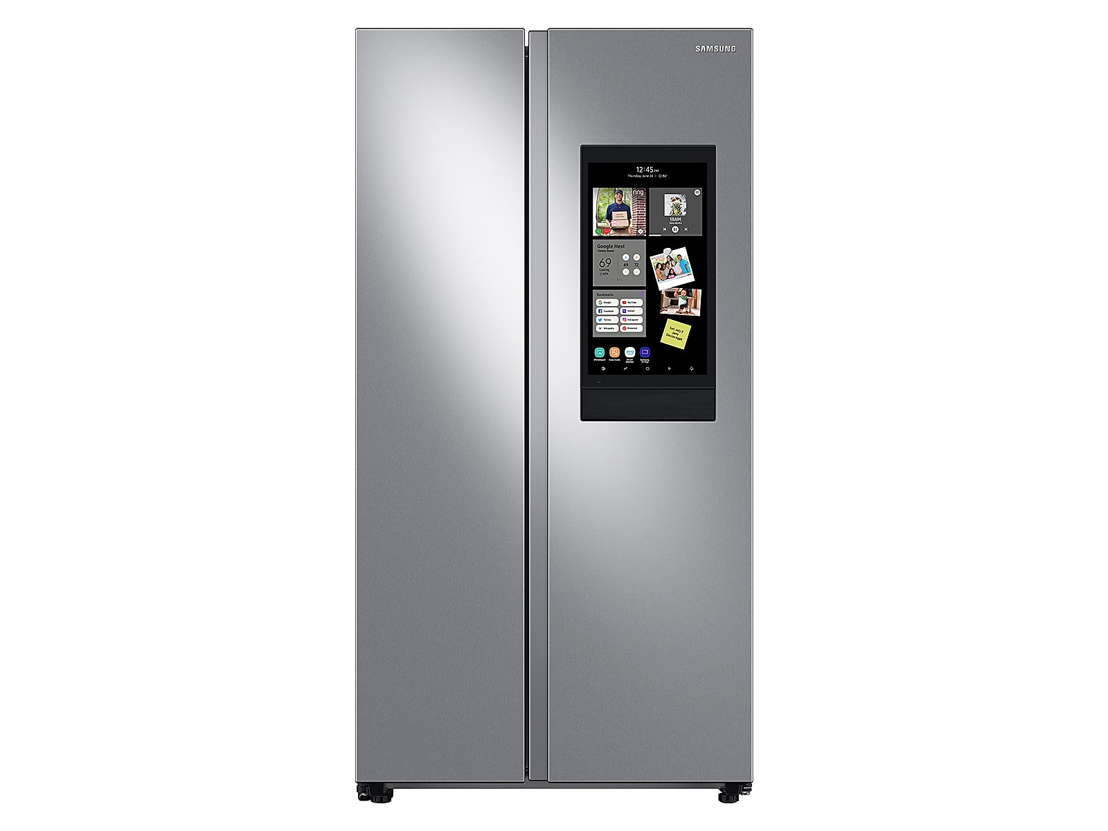Samsung 27.3 cu. ft. Smart Side-by-Side Refrigerator with Family Hub™ in Silver(RS28A5F61SR/AA) photo
