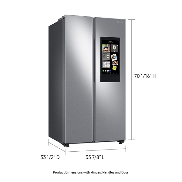 Thumbnail image of 27.3 cu. ft. Smart Side-by-Side Refrigerator with Family Hub&trade; in Stainless Steel