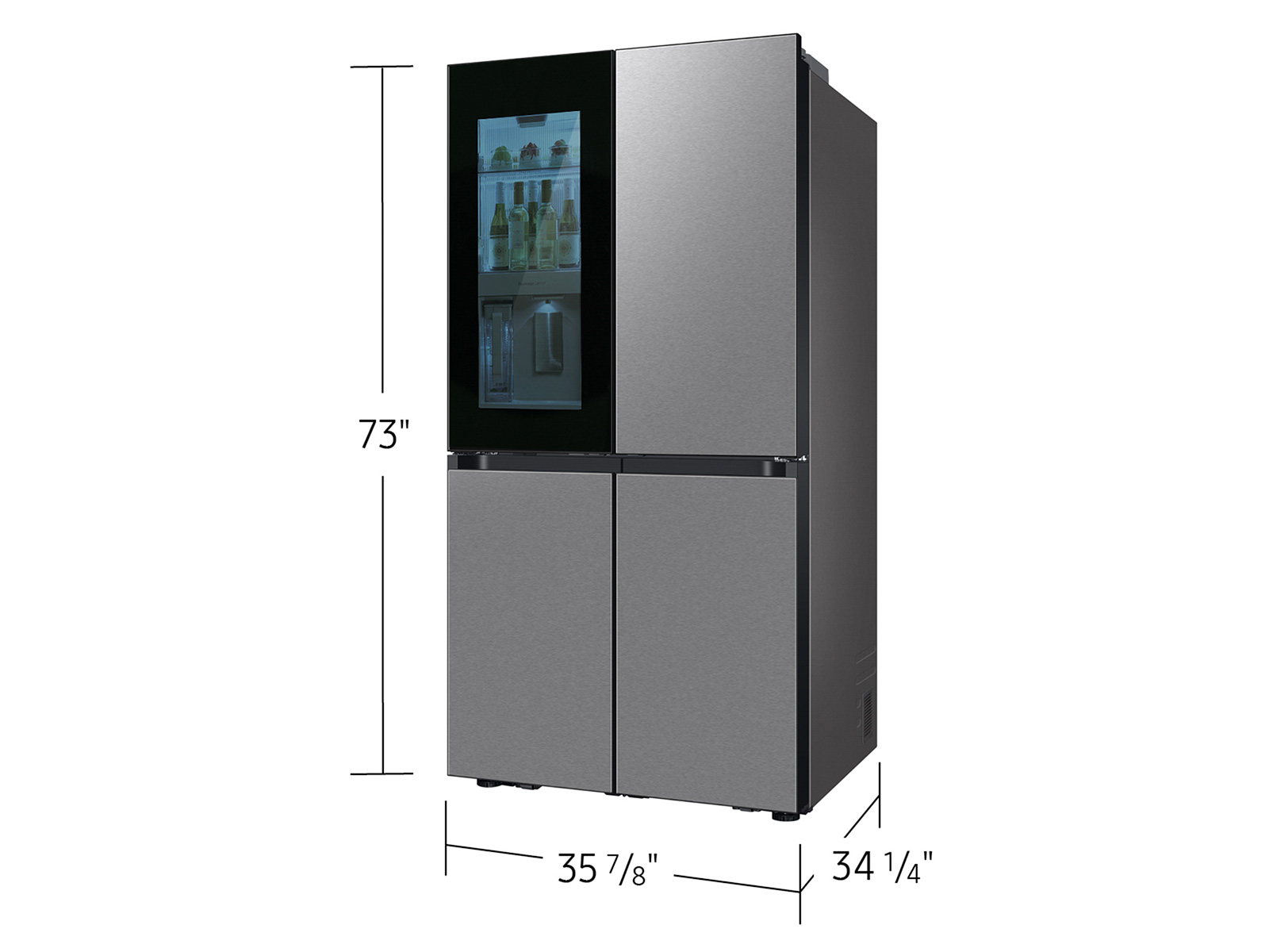 Thumbnail image of Bespoke 29 cu. ft. 4/Door Flex&trade; Refrigerator with Beverage Zone&trade; &amp; Auto Open Door in Stainless Steel