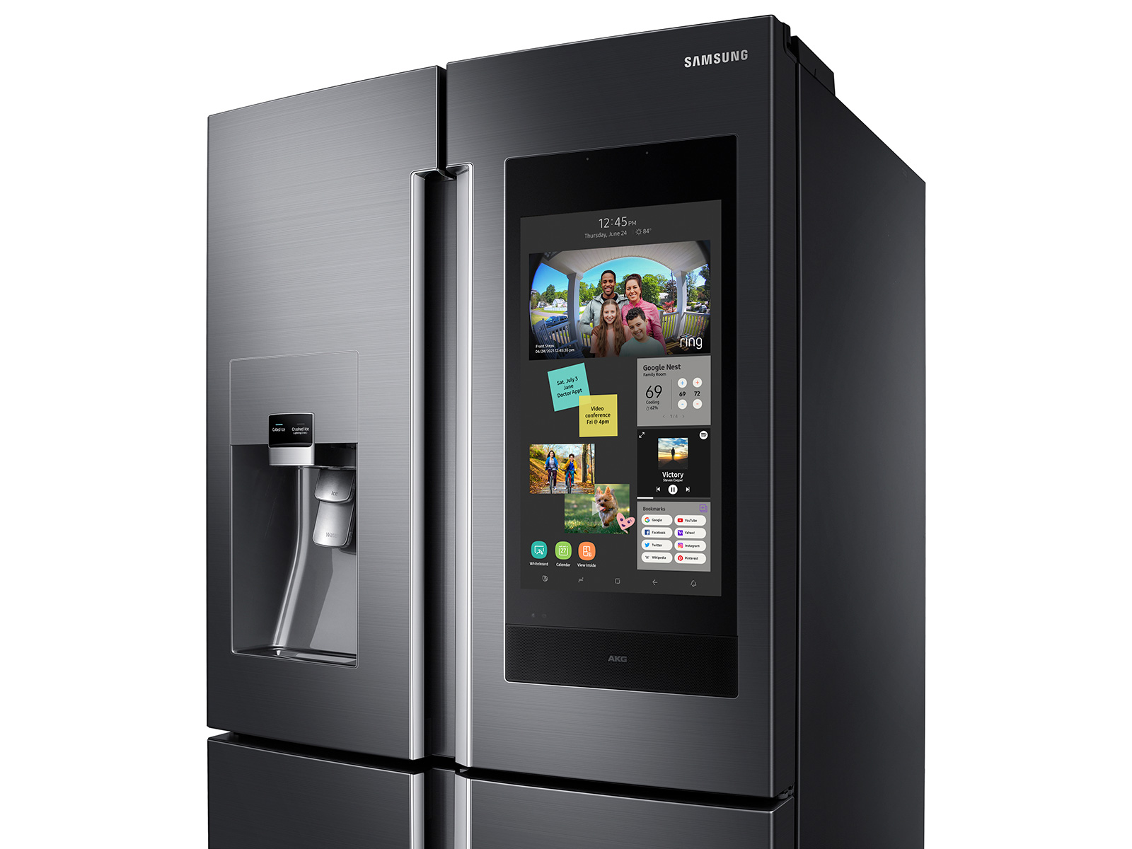 Thumbnail image of 22 cu. ft. Family Hub™ Counter Depth 4-Door Flex™ Refrigerator in Black Stainless Steel