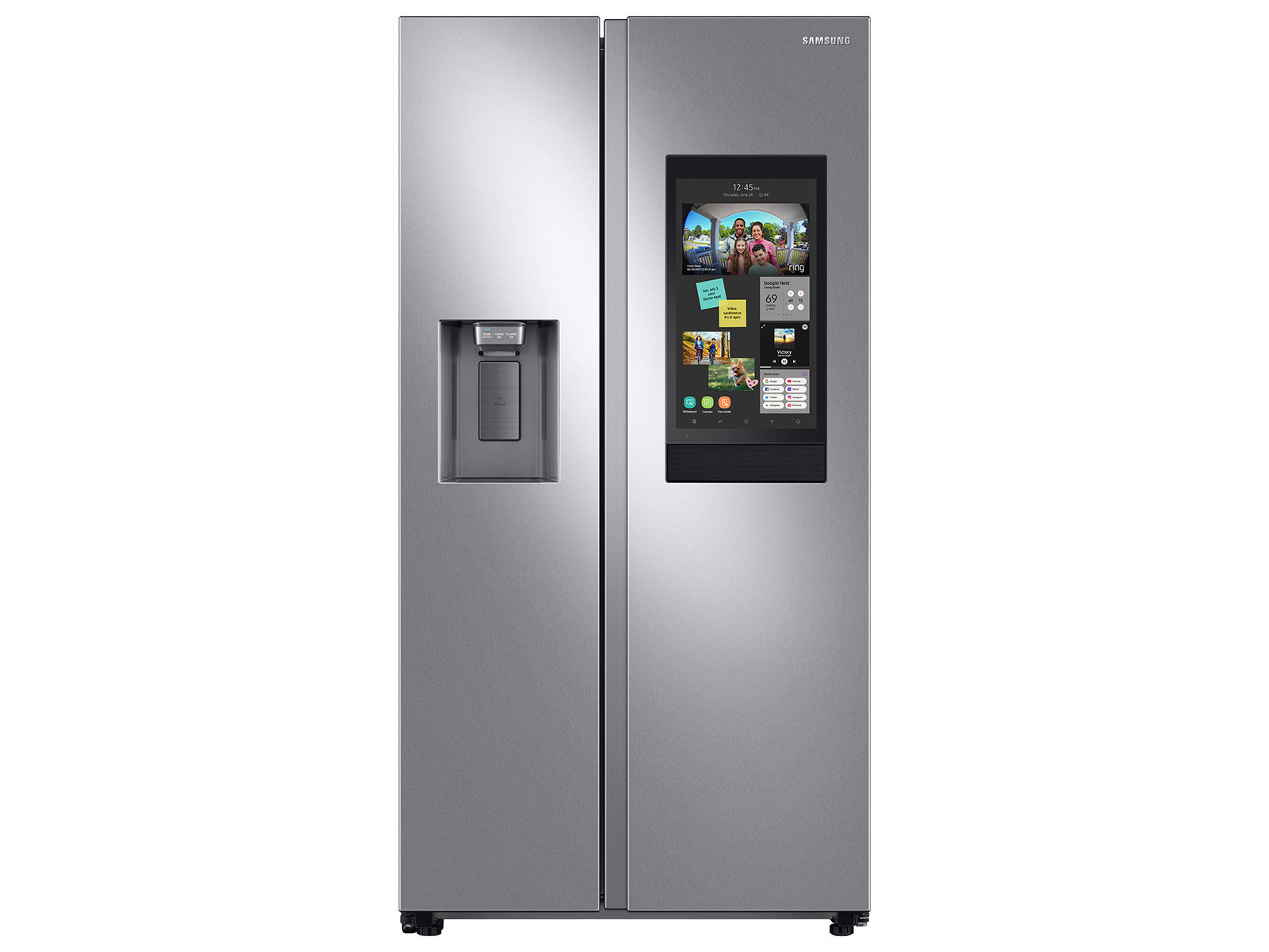 Samsung 22 cu. ft. Counter Depth Side-by-Side Refrigerator with Touch Screen Family Hub™ in Silver(RS22T5561SR/AA)