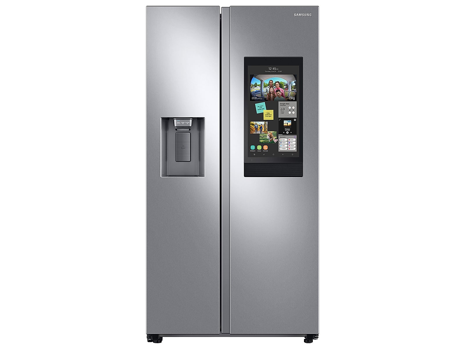 Samsung 22 cu. ft. Counter Depth Side-by-Side Refrigerator with Touch Screen Family Hub™ in Silver(RS22T5561SR/AA) photo