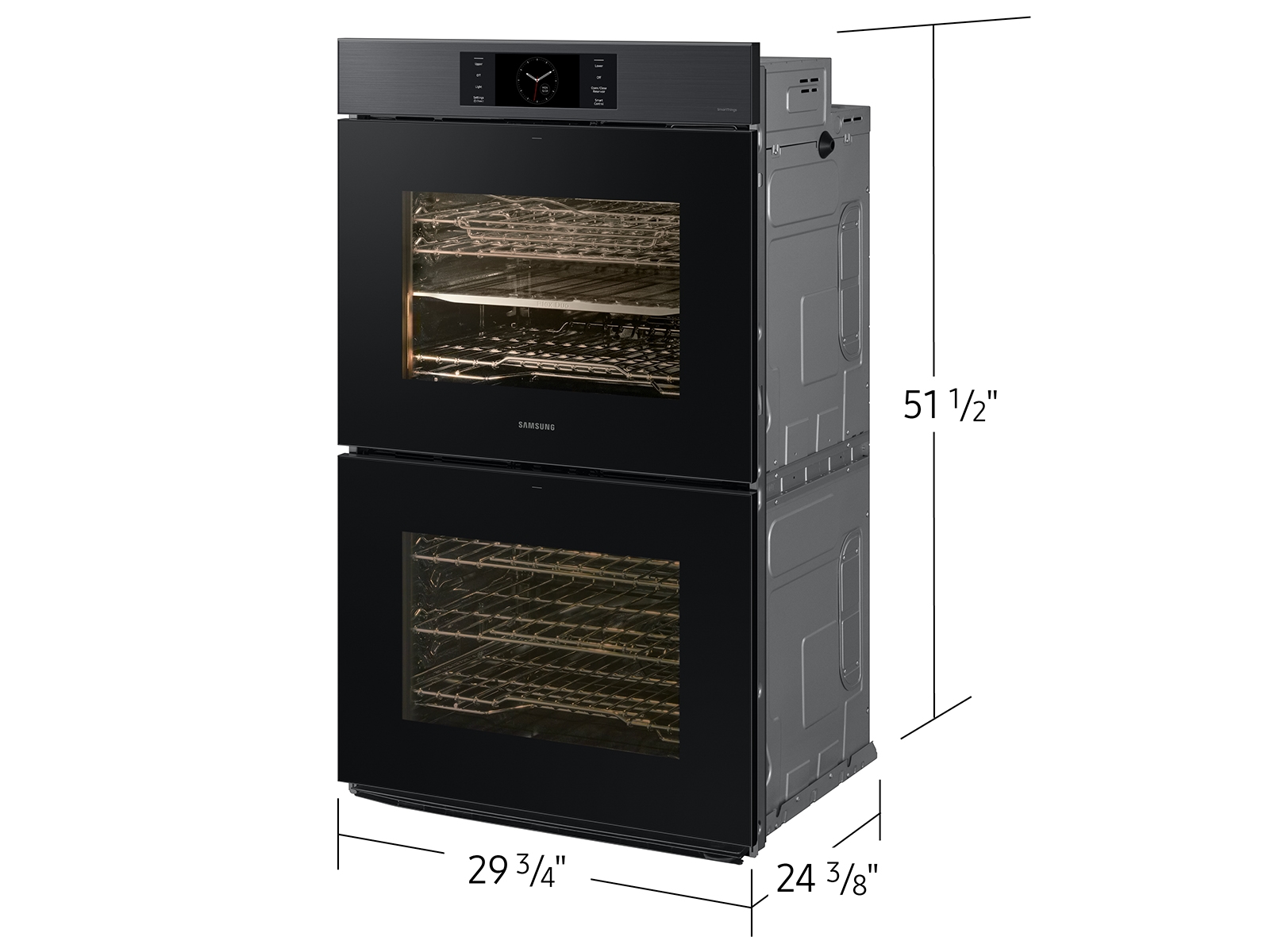 Bespoke 30” Matte Black Steel Double Wall Oven with AI Pro Cooking™ Camera