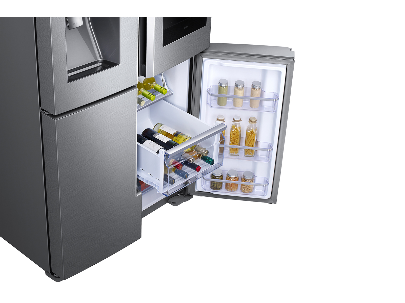 22 cu. ft. Family Hub™ Counter Depth 4-Door Flex™ Refrigerator in Black  Stainless Steel Refrigerator - RF22N9781SG/AA | Samsung US