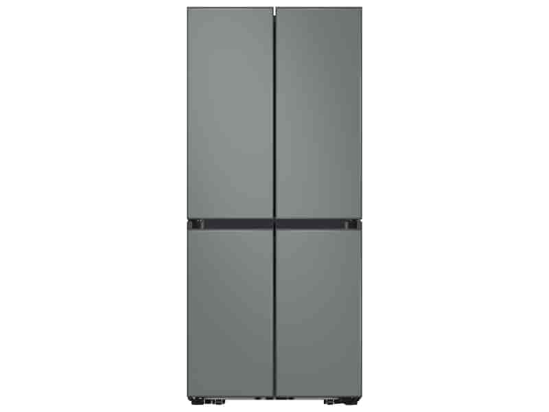 Bespoke 4-Door Flex™ Refrigerator (29 cu. ft.) with Beverage Center™ in Matte Grey Glass (Customizable Panels)
