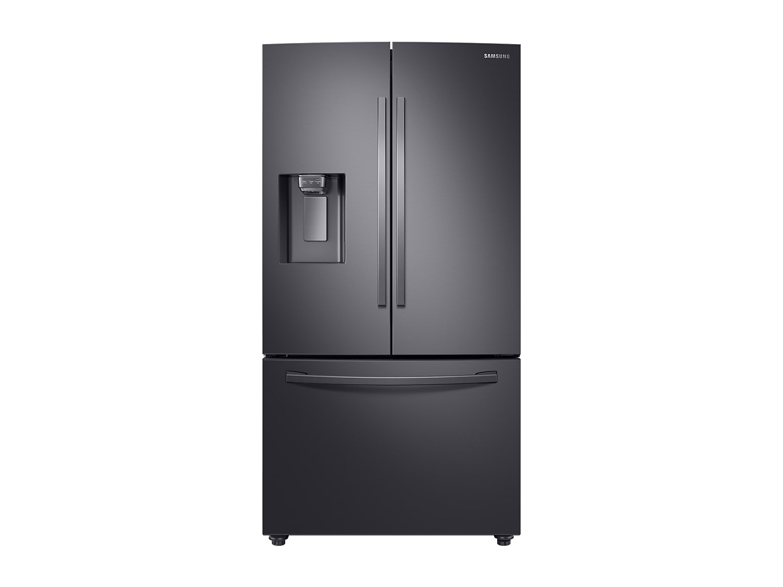Samsung 23 cu. ft. 3-Door French Door, Counter Depth Refrigerator with CoolSelect Pantry™ in Black Stainless Steel(RF23R6201SG/AA)