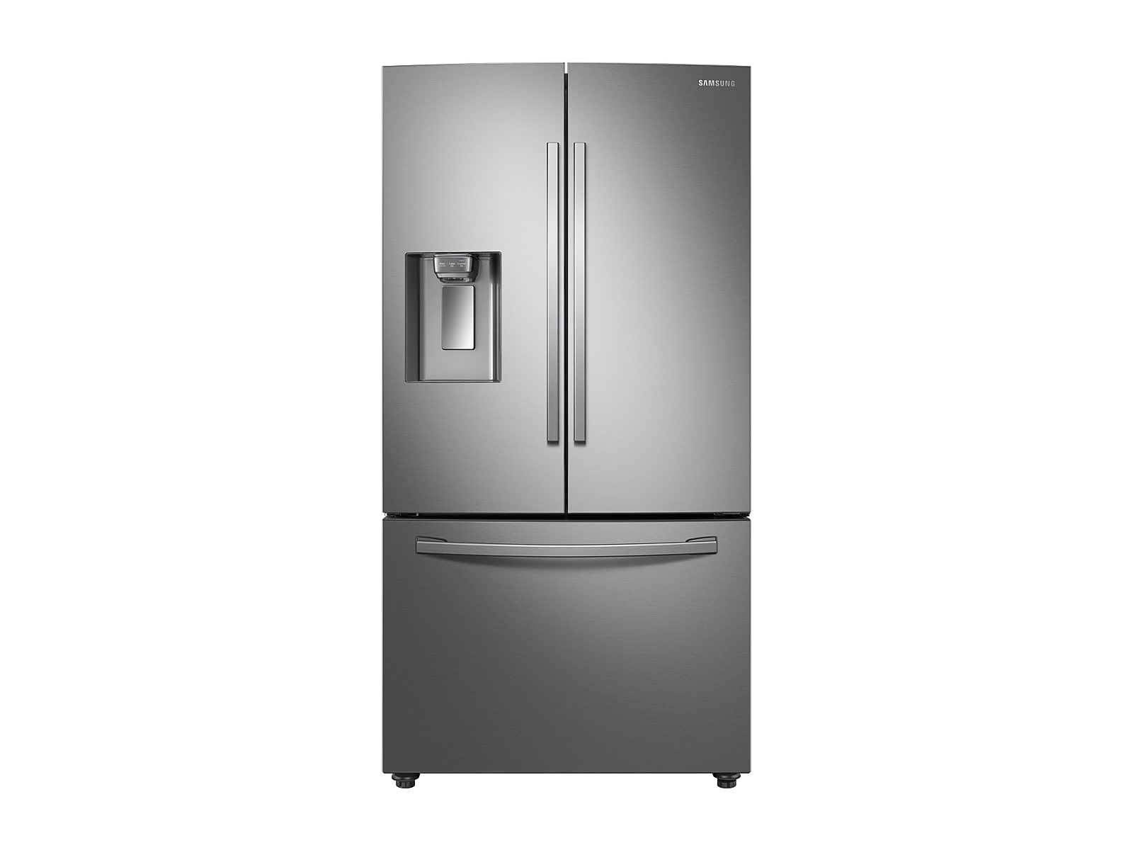 Samsung 23 cu. ft. 3-Door French Door, Counter Depth Refrigerator with CoolSelect Pantry™ in Silver(RF23R6201SR/AA)