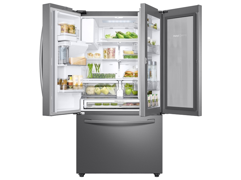23 cu. ft. Counter Depth 3-Door French Door Food Showcase Refrigerator in Stainless Steel