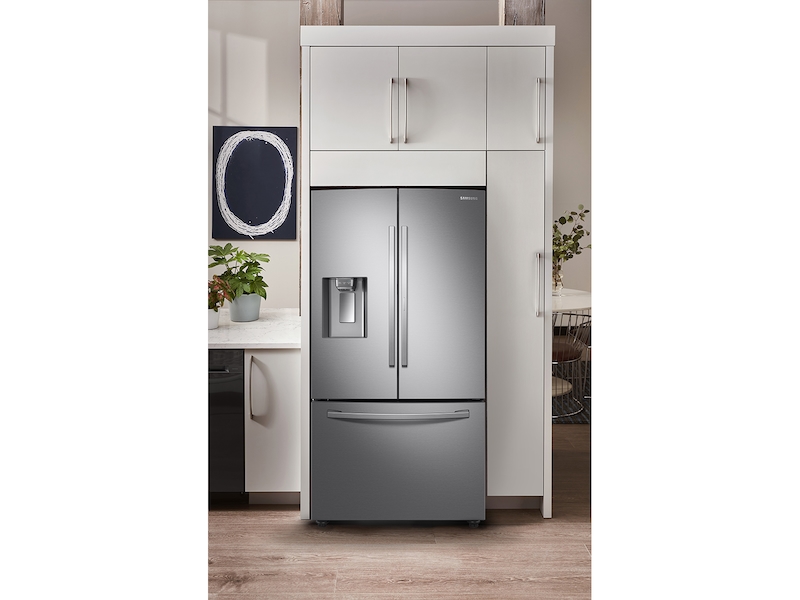 23 cu. ft. Counter Depth 3-Door French Door Food Showcase Refrigerator in Stainless Steel
