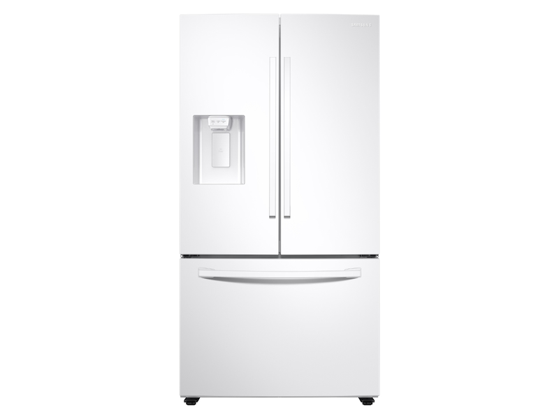 27 cu. ft. Large Capacity 3-Door French Door Refrigerator with External Water &amp; Ice Dispenser in White