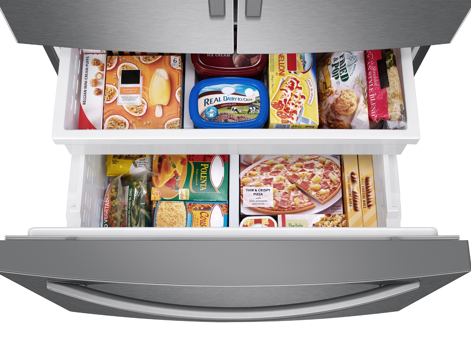 Thumbnail image of 26.5 cu. ft. Large Capacity 3-Door French Door Refrigerator with Family Hub&trade; and External Water &amp; Ice Dispenser in Stainless Steel