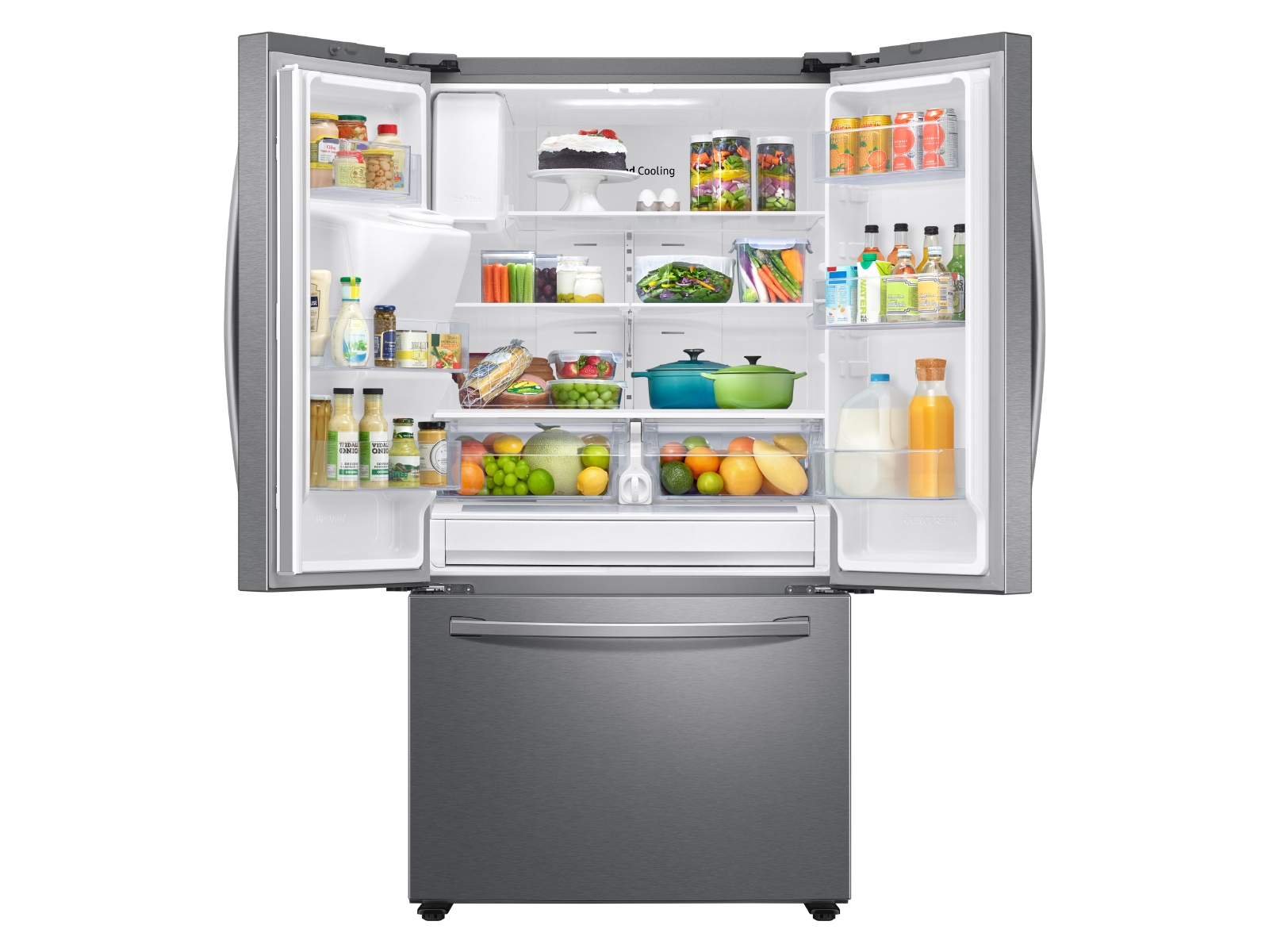 Thumbnail image of 26.5 cu. ft. Large Capacity 3-Door French Door Refrigerator with Family Hub™ and External Water & Ice Dispenser in Stainless Steel