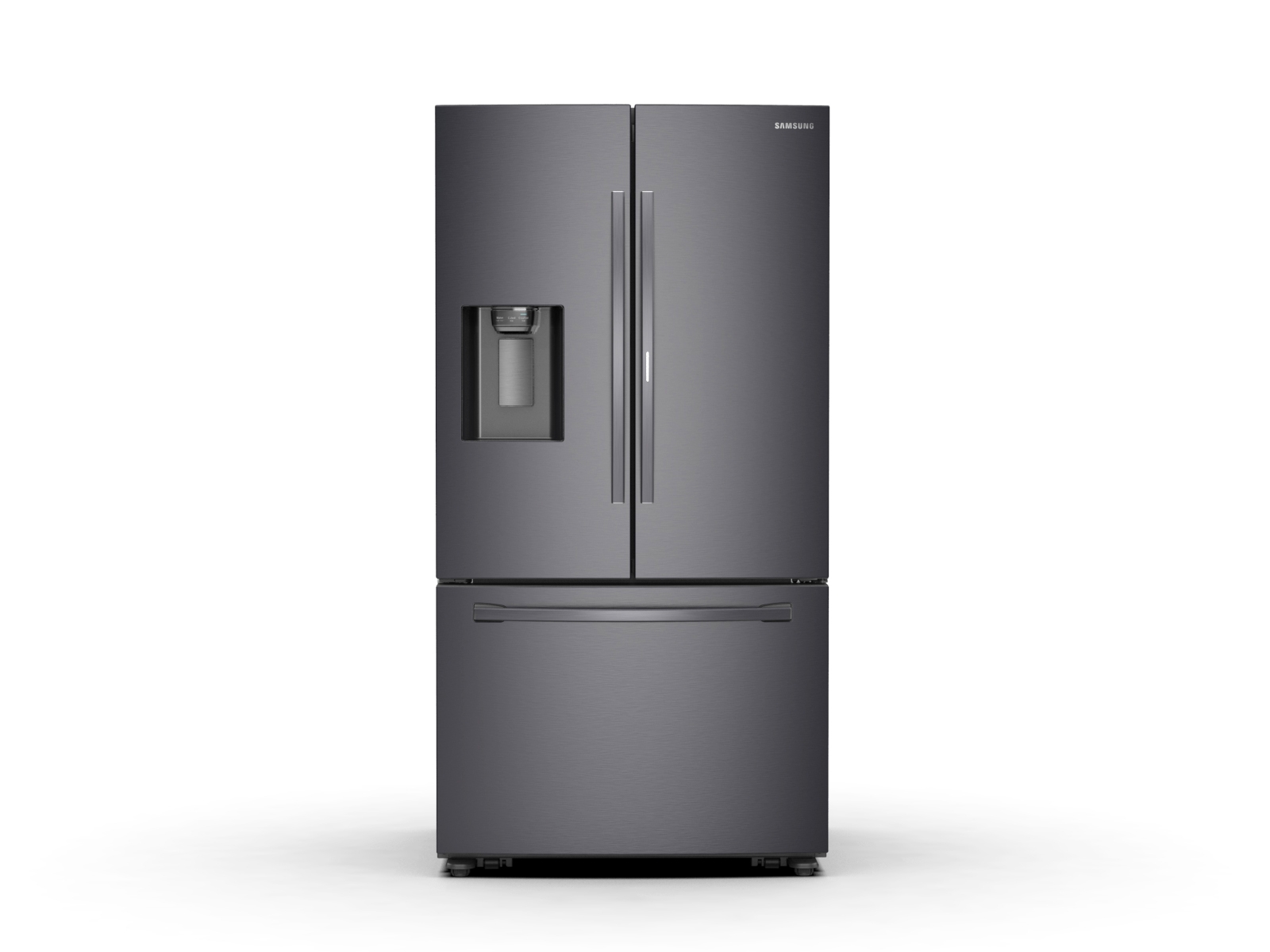 Thumbnail image of 28 cu. ft. 3-Door French Door, Full Depth Refrigerator with Food Showcase in Black Stainless Steel