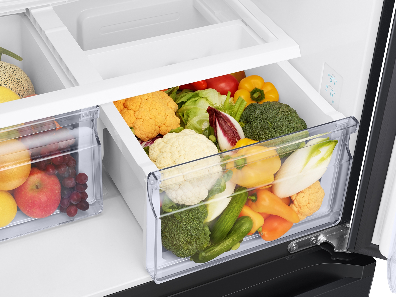 Thumbnail image of 18 cu. ft. Counter Depth 3-Door French Door Refrigerator in Matte Black Steel