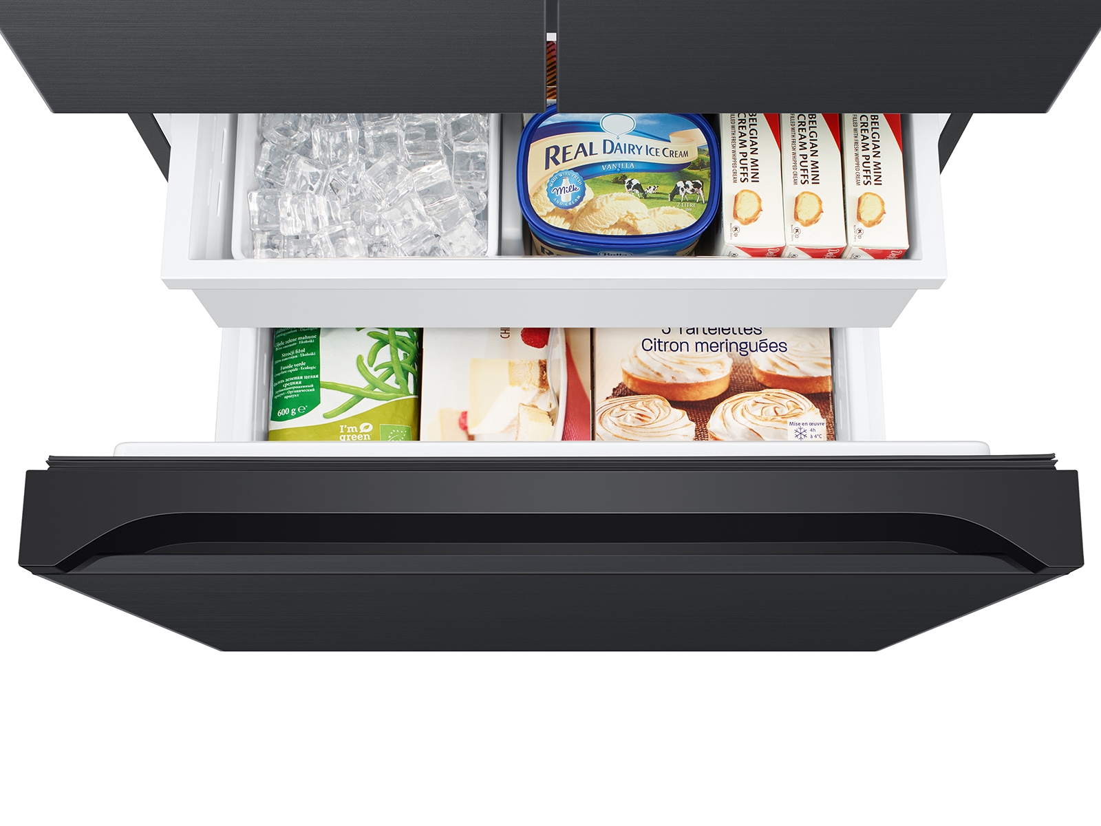 Thumbnail image of 18 cu. ft. Counter Depth 3-Door French Door Refrigerator in Matte Black Steel