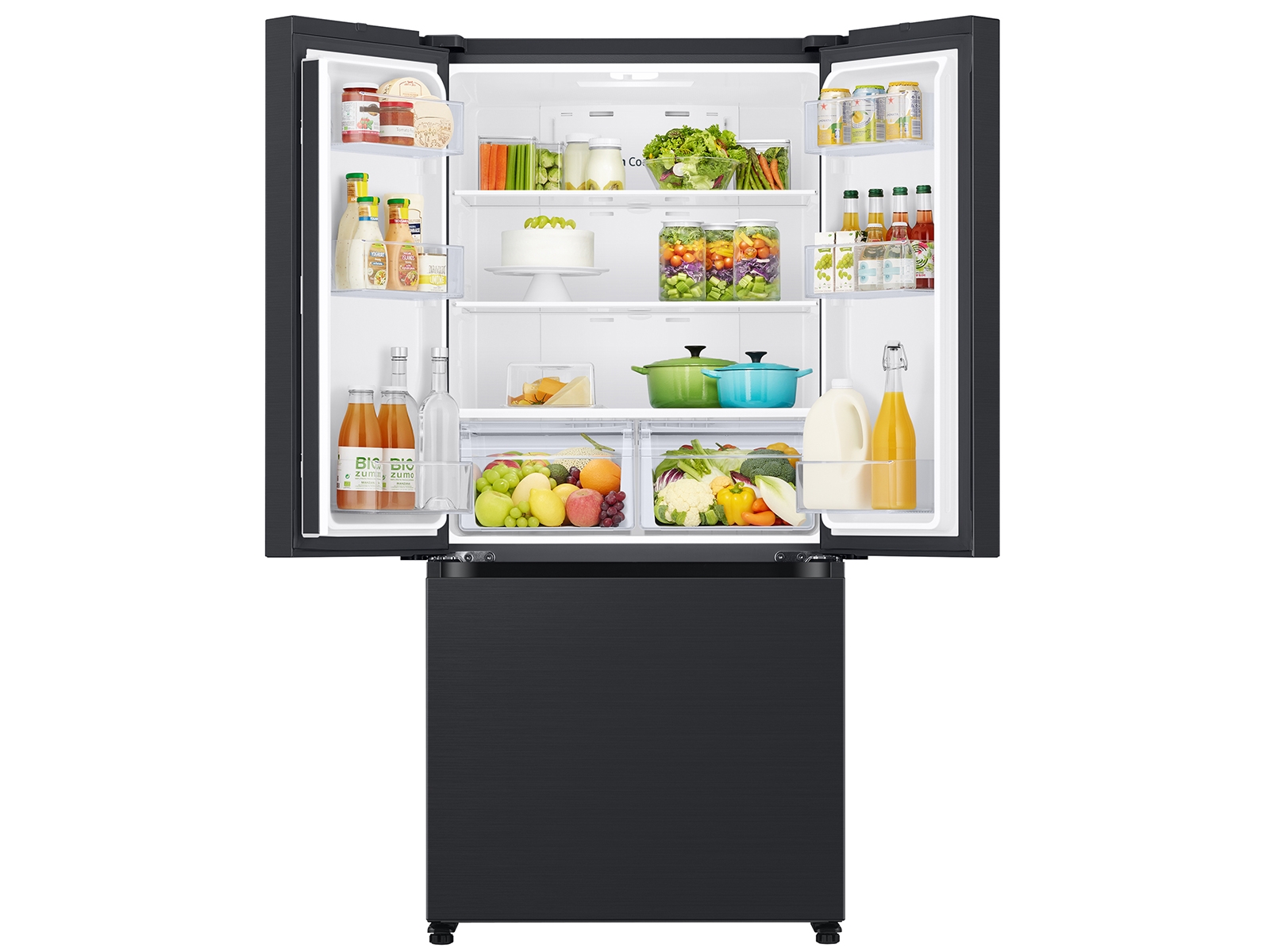 Thumbnail image of 18 cu. ft. Counter Depth 3-Door French Door Refrigerator in Matte Black Steel