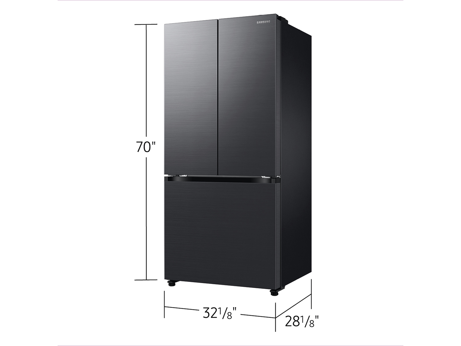 Thumbnail image of 18 cu. ft. Counter Depth 3-Door French Door Refrigerator in Matte Black Steel