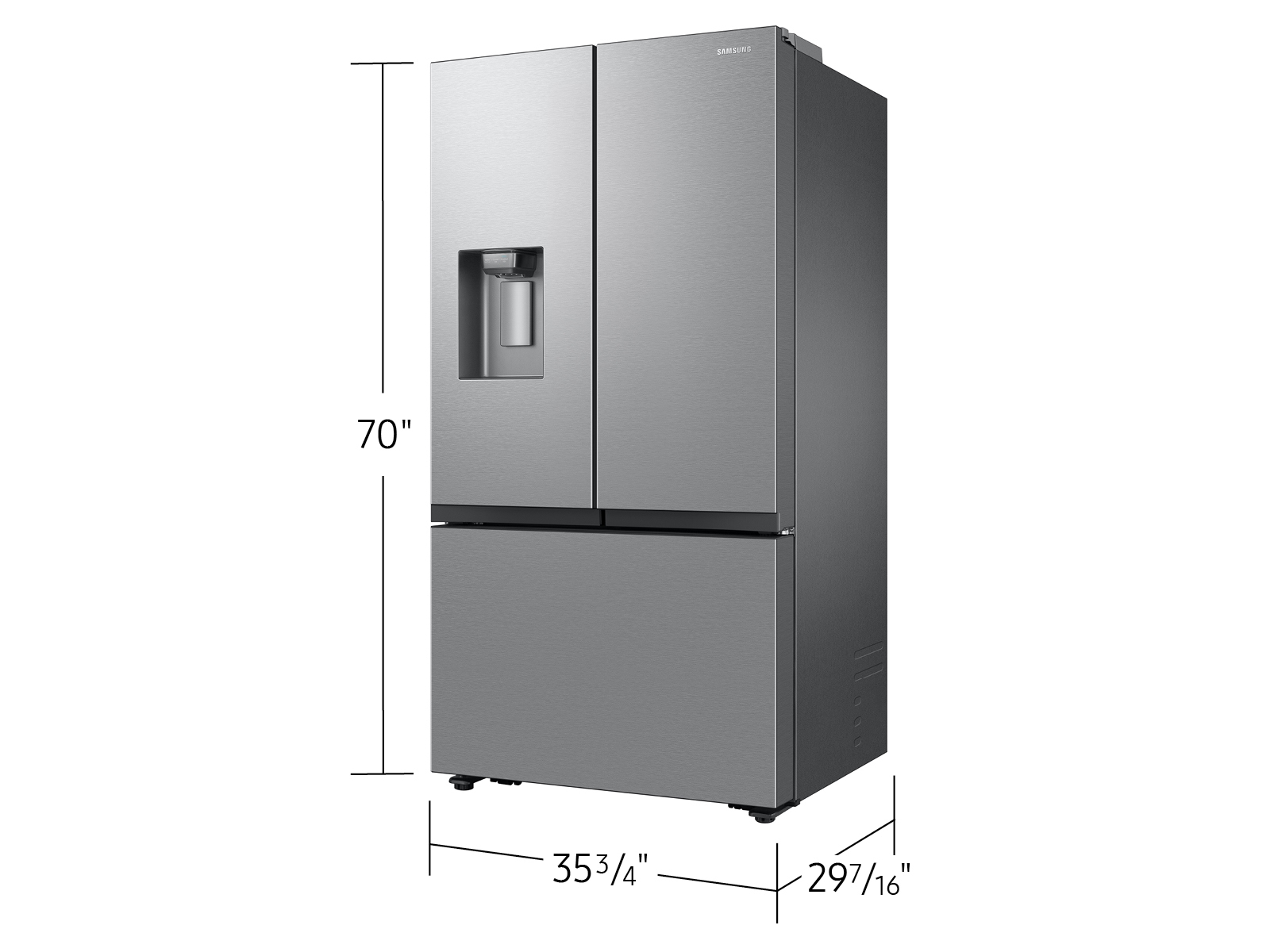 Thumbnail image of 26 cu. ft. Mega Capacity Counter Depth 3-Door French Door Refrigerator with External Water and Ice Dispenser in Stainless Steel