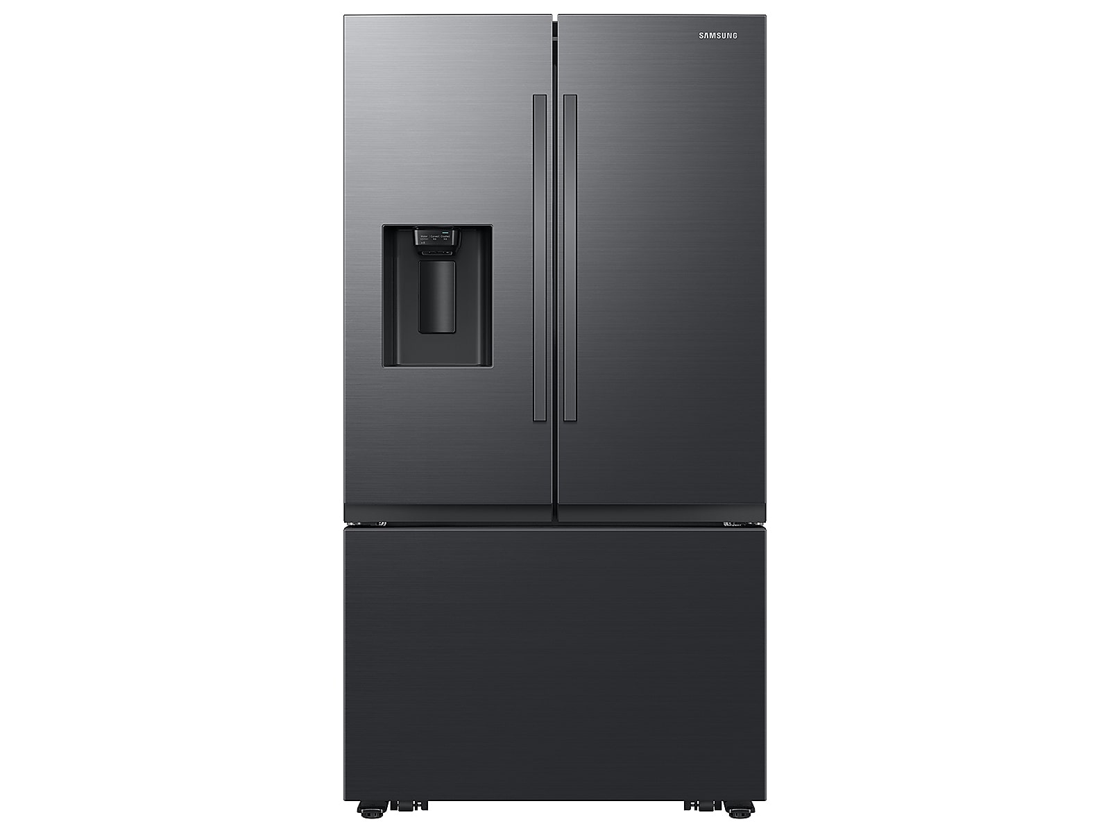 Samsung 31 cu. ft. Mega Capacity 3-Door French Door Refrigerator with Four Types of Ice in Matte in Black Steel(RF32CG5400MTAA)