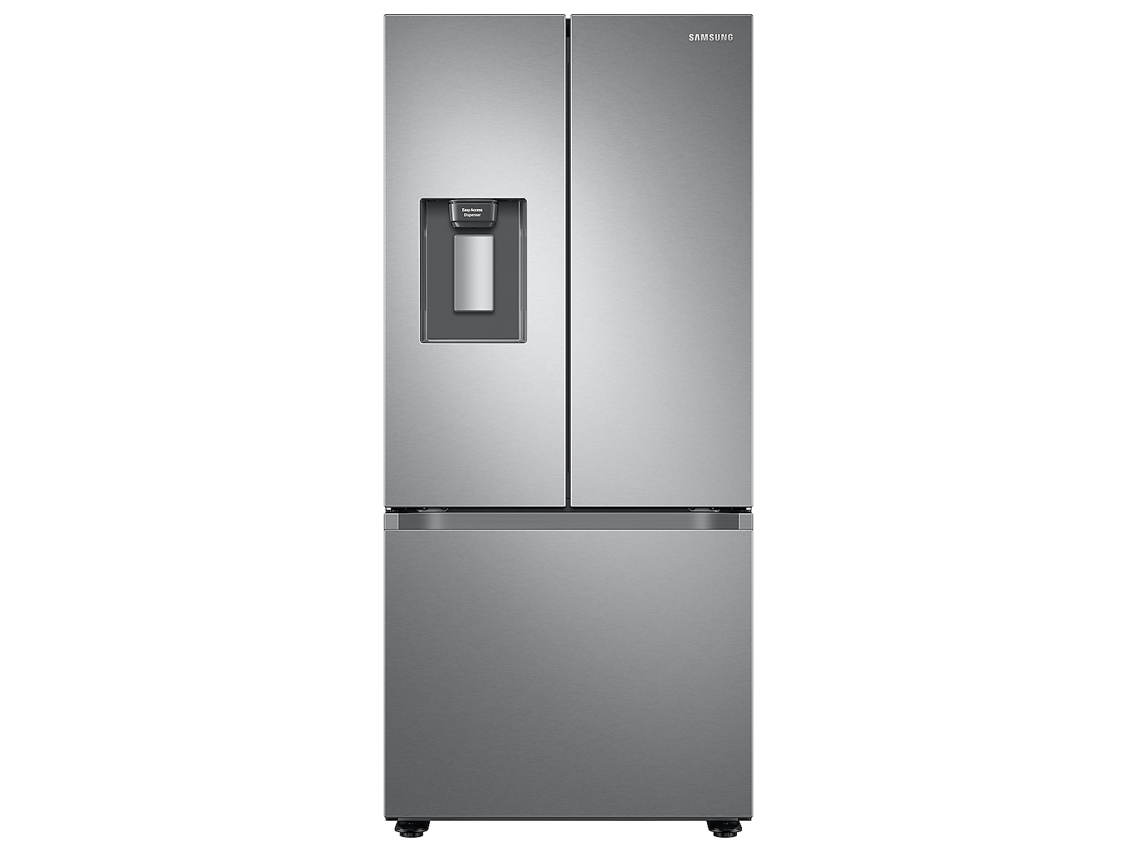 Samsung 22 cu. ft. Smart 3-Door French Door Refrigerator with External Water Dispenser in Silver(RF22A4221SR/AA) photo
