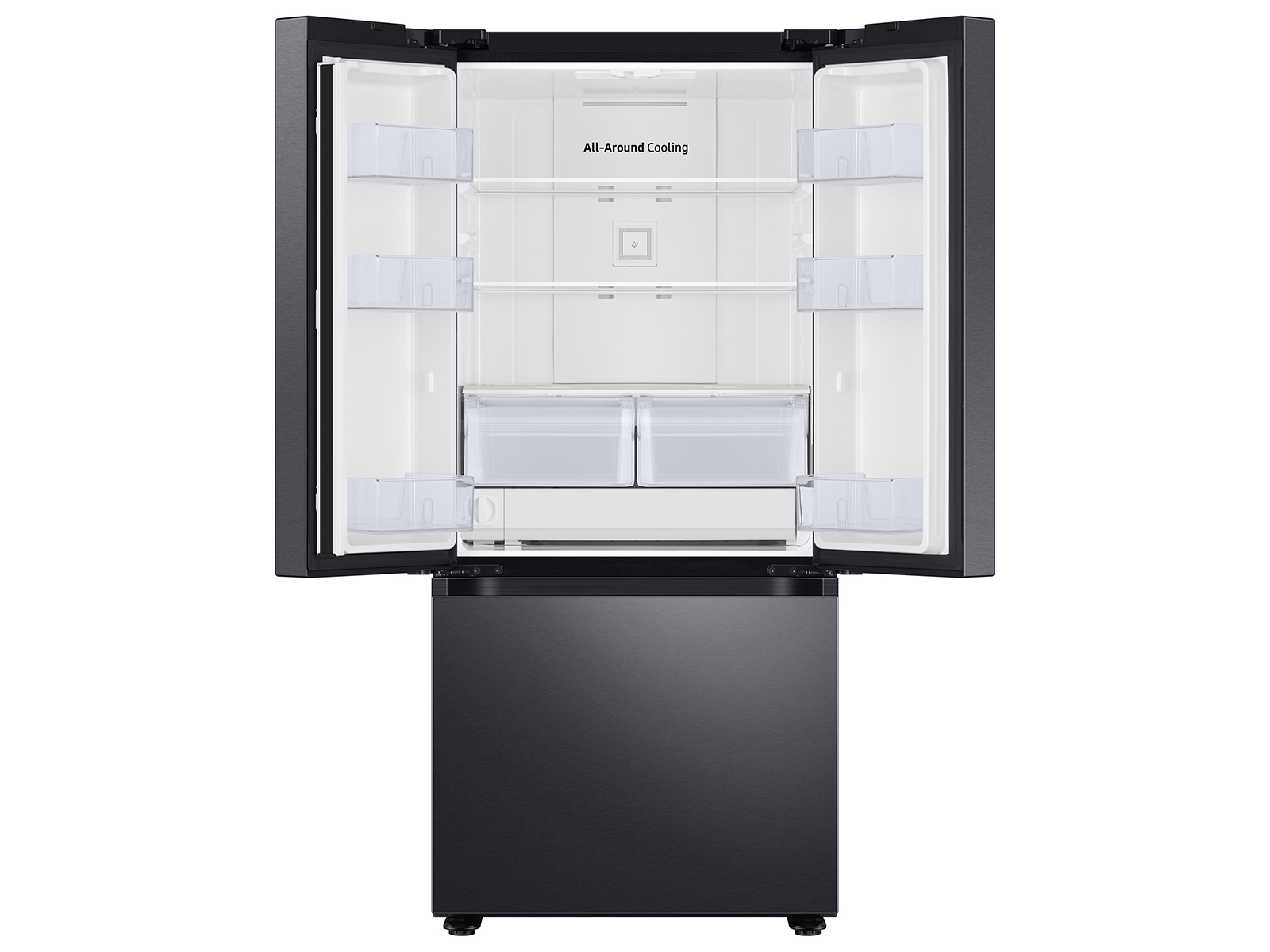 22 cu. ft. Smart 3-Door French Door Refrigerator in Black Stainless ...
