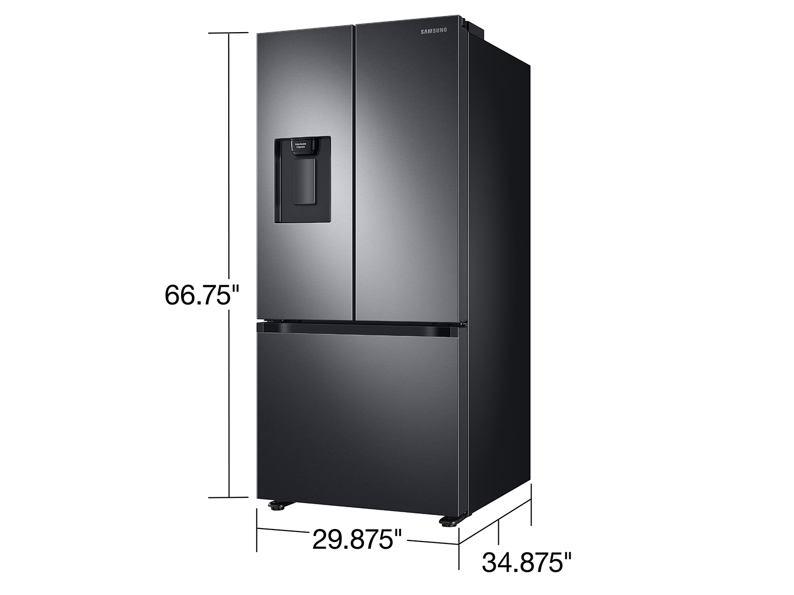 Samsung 22 Cu. ft. Smart 3-Door French Door Refrigerator in Stainless Steel