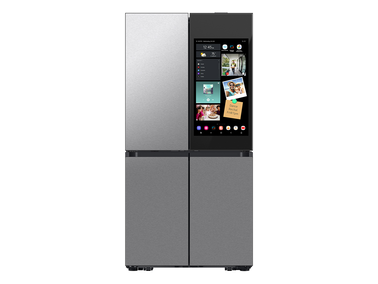 Thumbnail image of Bespoke Counter Depth 4-Door Flex™ Refrigerator (23 cu. ft.) with AI Family Hub™+ and AI Vision Inside™ in Stainless Steel