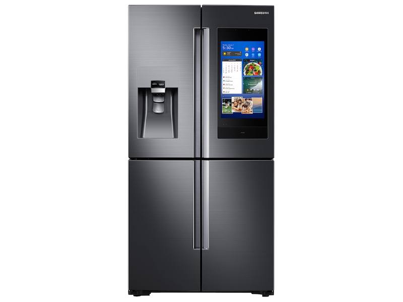 Image result for 22 cu. ft. Counter Depth 4-Door Flex with 21.5 in. Connected Touch Screen Family Hub Refrigerator