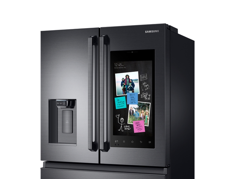22 cu. ft. Family Hub™ Counter Depth 4-Door French Door Refrigerator in Black Stainless Steel