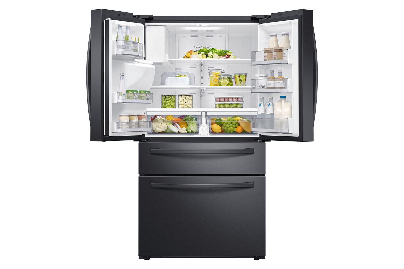 Thumbnail image of 23 cu. ft. Counter Depth 4-Door French Door Refrigerator with FlexZone™ Drawer in Black Stainless Steel