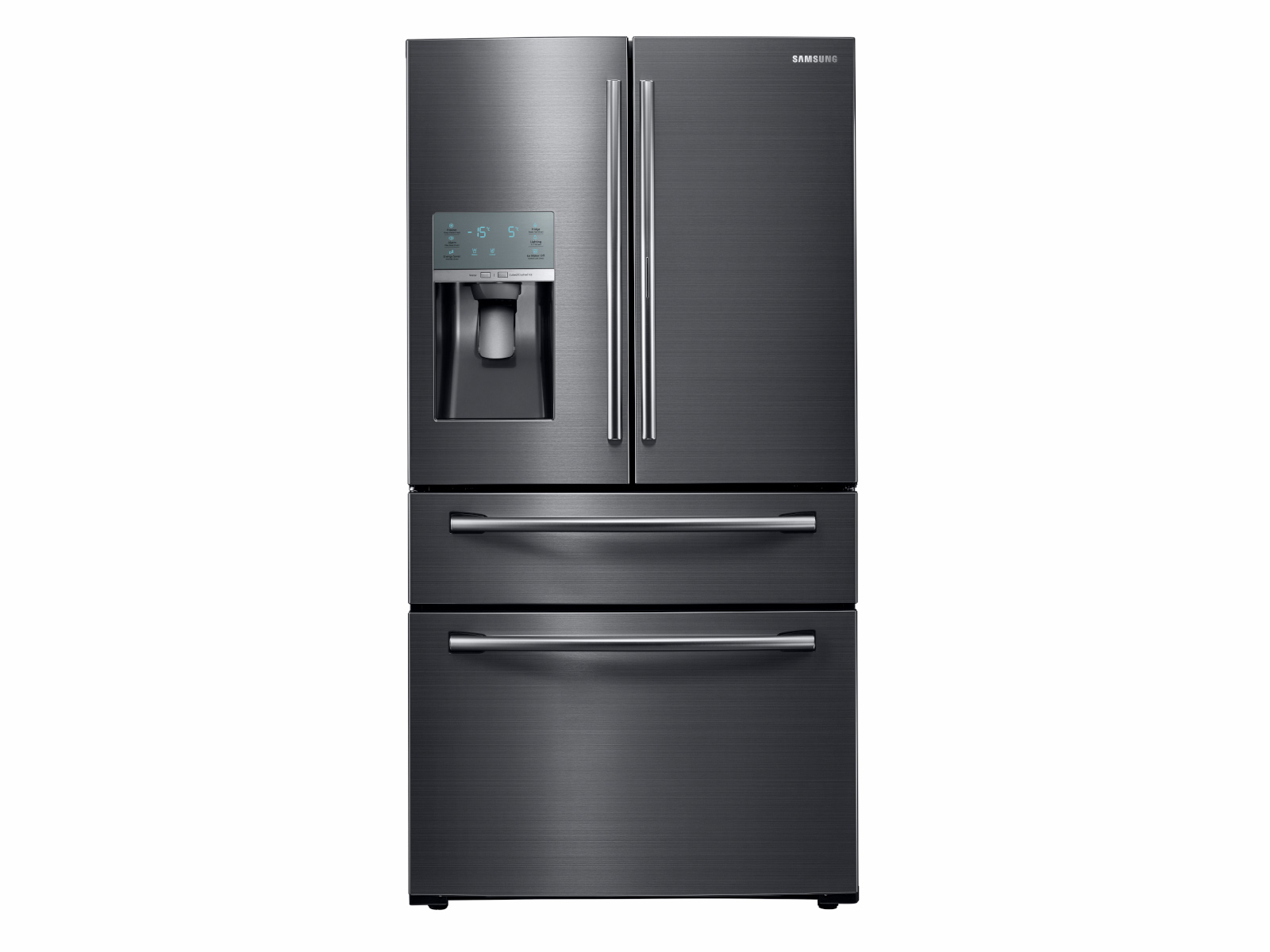 Samsung Food Showcase 28-cu ft 4-Door French Door Refrigerator with Ice  Maker and Door within Door (Fingerprint Resistant Black Stainless Steel)  ENERGY STAR at