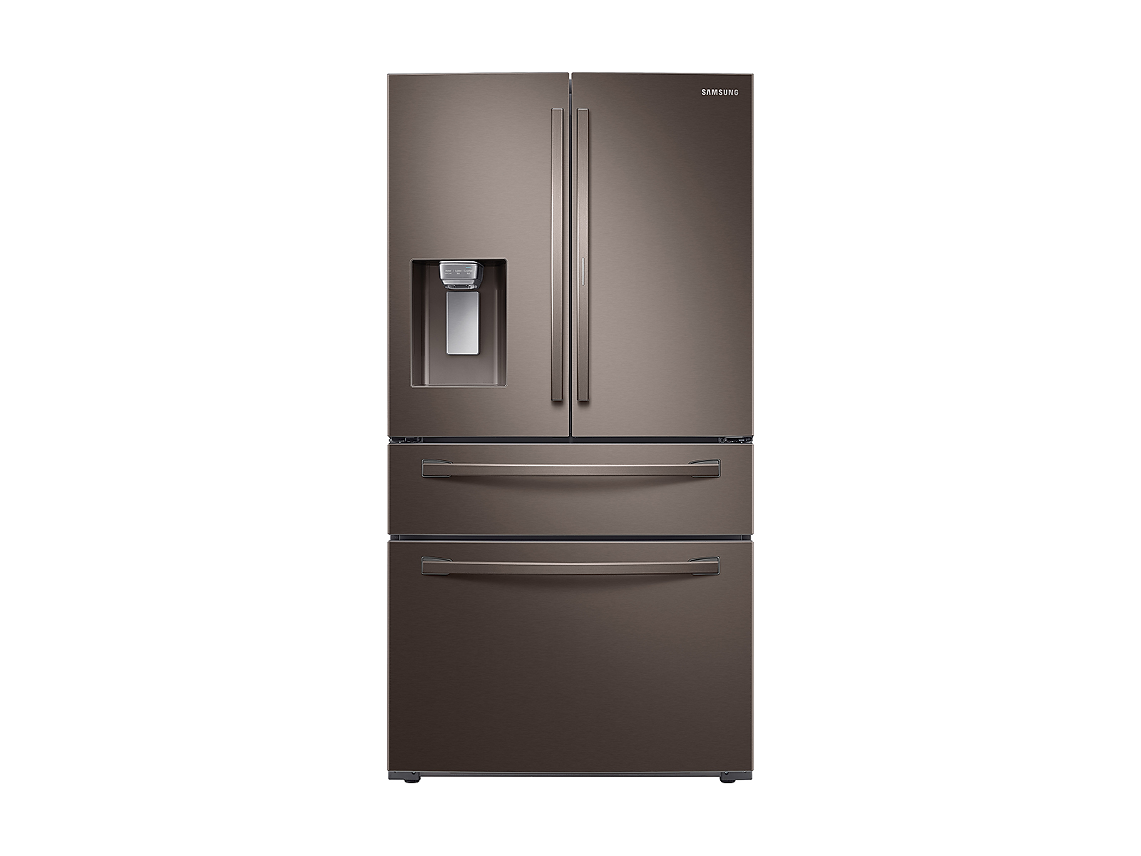 Samsung 28 cu. ft. Food Showcase 4-Door French Door Refrigerator in Tuscan Stainless Steel(RF28R7351DT/AA)
