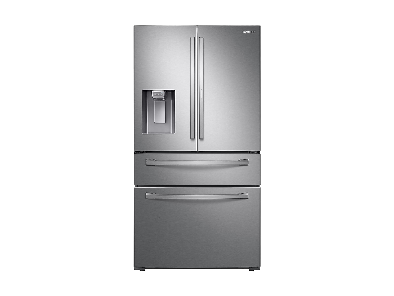 Samsung 28 cu. ft. Food Showcase 4-Door French Door Refrigerator in Silver(RF28R7351SR/AA)