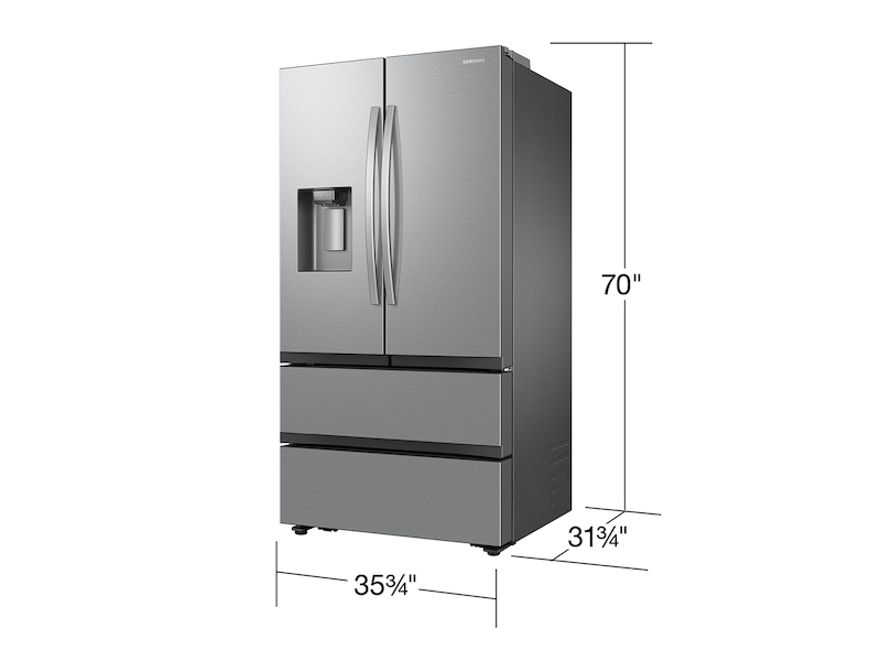 25 cu. ft. Mega Capacity Counter Depth 4-Door French Door Refrigerator with Four Types of Ice in Stainless Steel