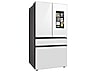 Thumbnail image of Bespoke 4-Door French Door Refrigerator (29 cu. ft.) with Family Hub™ in White Glass