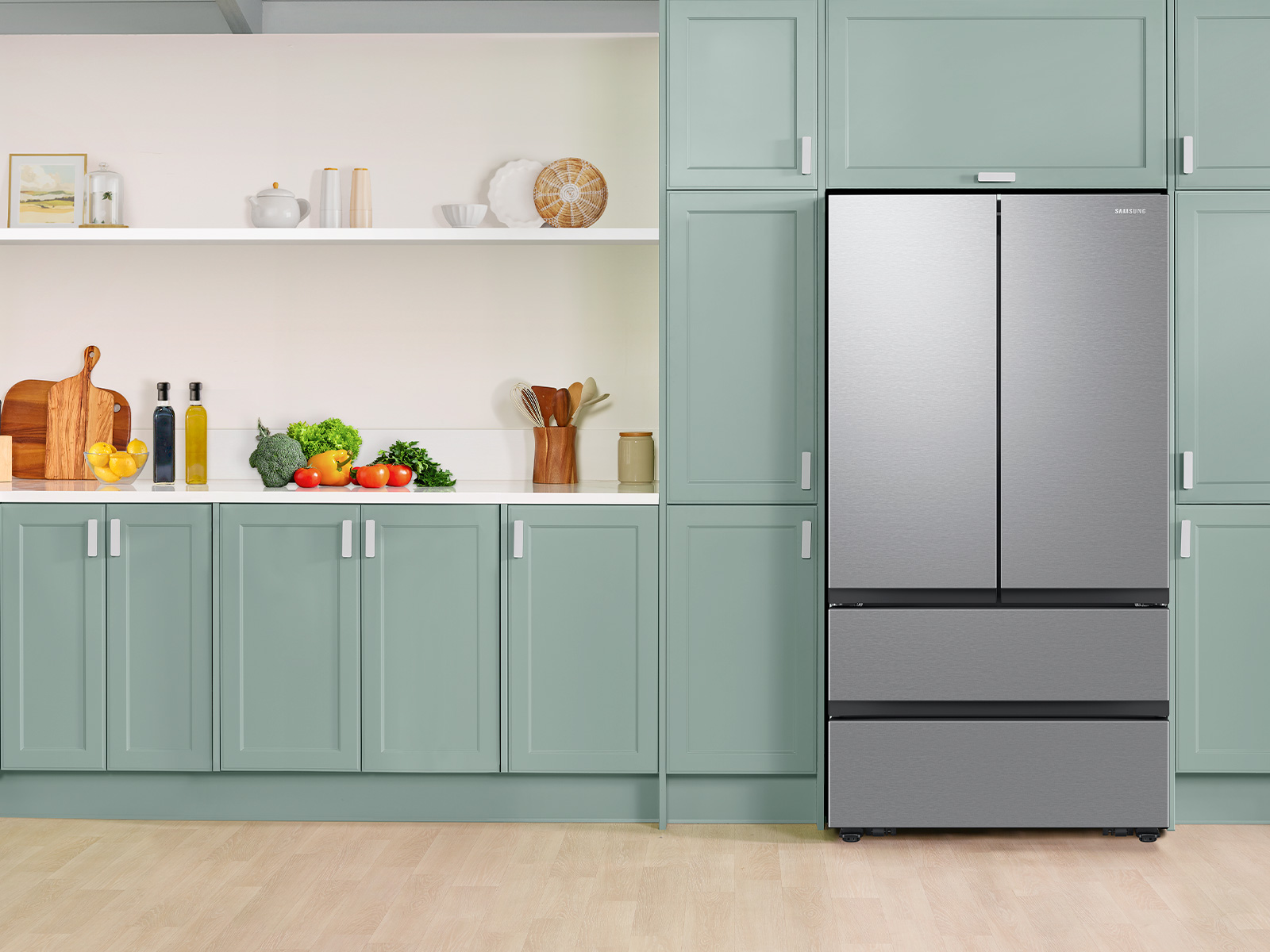 Thumbnail image of 31 cu. ft. Mega Capacity 4-Door French Door Refrigerator with Dual Auto Ice Maker in Stainless Steel
