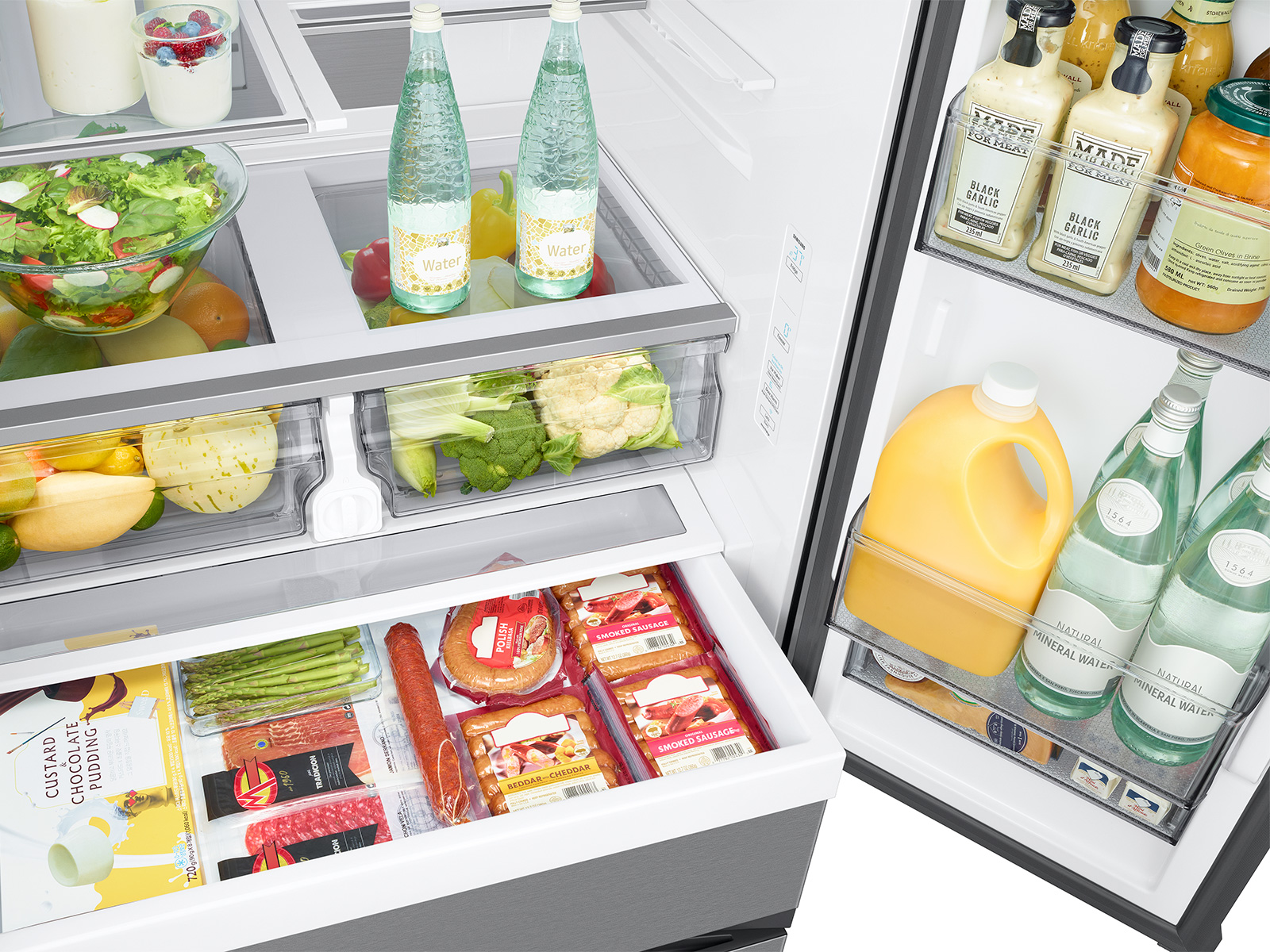 Freezer Organization made easy with the multipurpose bins from The  Container Store this freezer is organized and accessible. Taking frozen  foods out, By Sort Toss Repeat