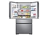 Thumbnail image of 23 cu. ft. Counter Depth 4-Door French Door Refrigerator with Polygon Handles in Stainless Steel