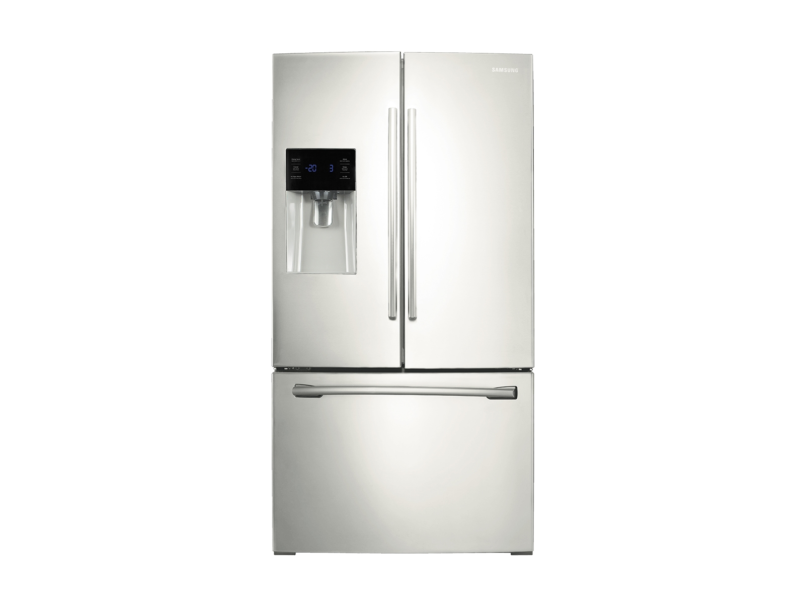 Redundante Agua con gas preferible 25 cu. ft. Refrigerador de puerta francesa con dispensador externo de&  hielo de agua en refrigerador blanco - RF263BEAEWW/AA | Samsung ES