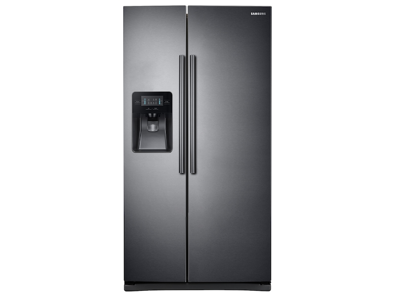 25 cu. ft. Side-by-Side Refrigerator with LED Lighting in Black Stainless Steel