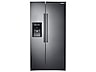 Thumbnail image of 25 cu. ft. Side-by-Side Refrigerator with LED Lighting in Black Stainless Steel