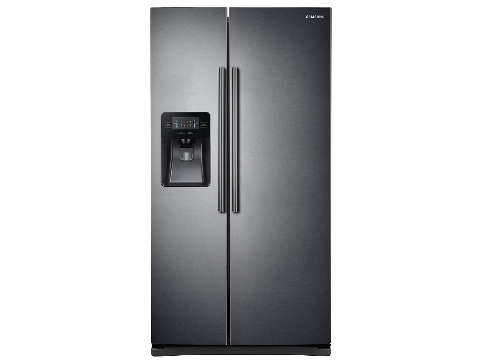 Samsung 25 cu. ft. Side-by-Side Refrigerator with LED Lighting in Black Stainless Steel, Fingerprint Resistant Black Stainless Steel