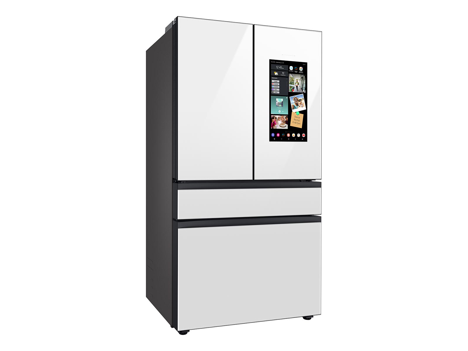 Thumbnail image of Bespoke 4-Door French Door Refrigerator (29 cu. ft.) with Family Hub&trade; in White Glass