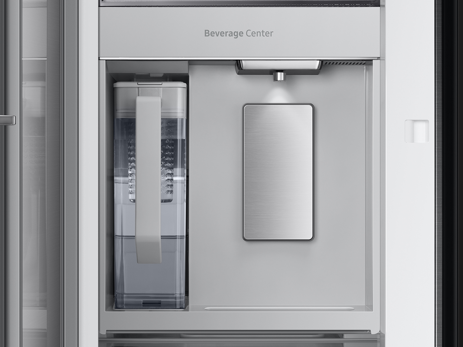 Thumbnail image of Bespoke 3-Door French Door Refrigerator (24 cu. ft.) &ndash; with Family Hub&trade; Panel in Charcoal Glass &ndash; (with Customizable Door Panel Colors) in Charcoal Glass