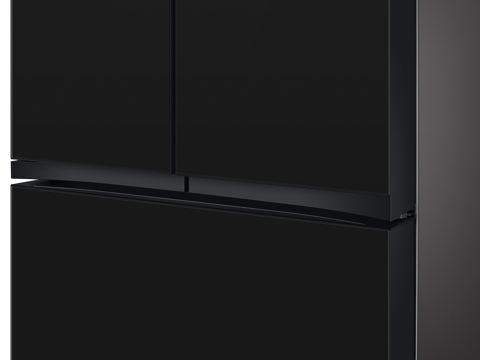 Thumbnail image of Bespoke 3-Door French Door Refrigerator (24 cu. ft.) &ndash; with Family Hub&trade; Panel in Charcoal Glass &ndash; (with Customizable Door Panel Colors) in Charcoal Glass